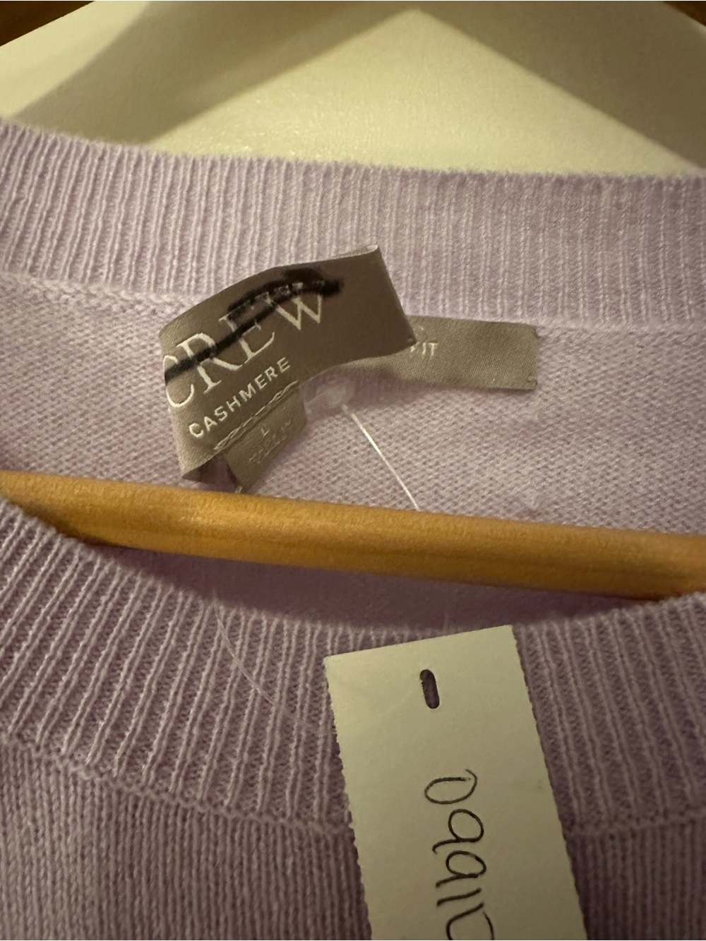 NWT J.Crew Cashmere Classic-Fit Crewneck Sweater Sweet Hyacinth Large *tag loose - Picture 8 of 12